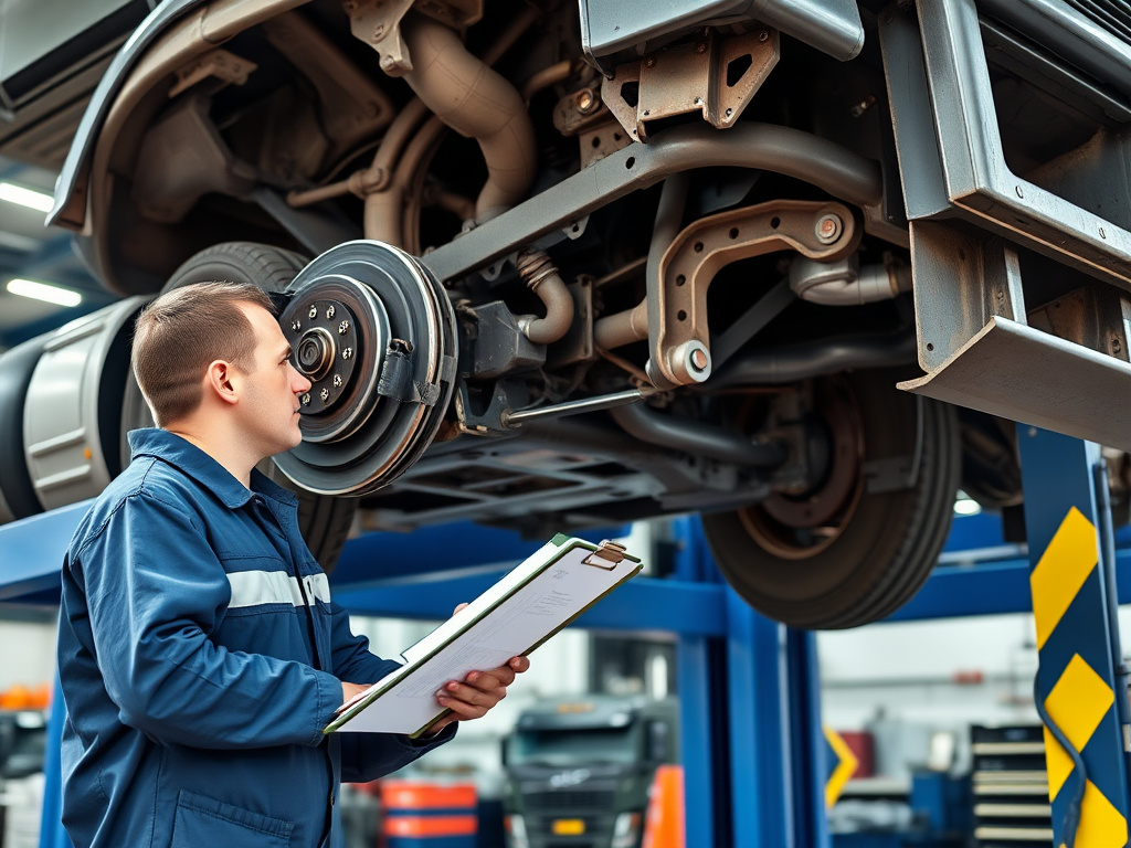 Diesel technician answering questions about a repair